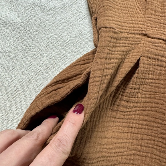 Grade & Gather Cinnamon Brown Gauze Romper S - Picture 4 of 10